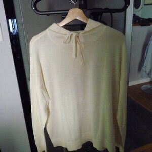 MEMBERS MARK LUXURY CASHMERE BLEND OVERSIZED IVORY COLOR HOODIE EXELLENT SIZE L